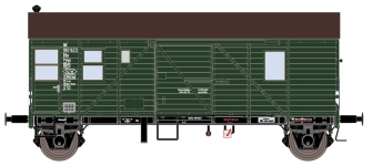 Exact-Train EX23610 - H0 - Gedeckter Güterwagen Pwgs44, grün, DRB, Ep. II